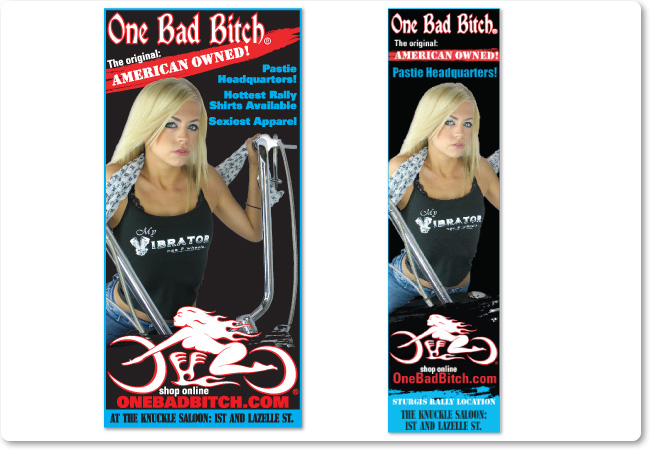 Print and online Flash advertisements for One Bad Bitch